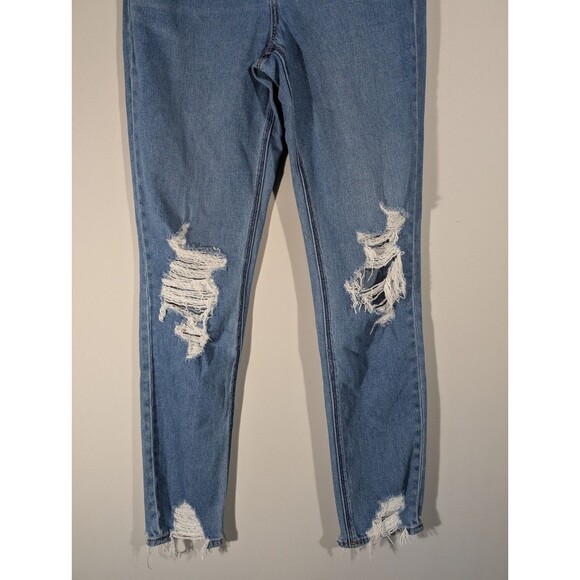 American Eagle Womens High Rise Distressed Mom Jeans Sz 6 X-Long Streetwear Boho - Picture 7 of 8